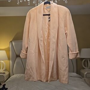 Ahsley Scott Vintage Wool Stylish Women's Pea Coat in Light Peach